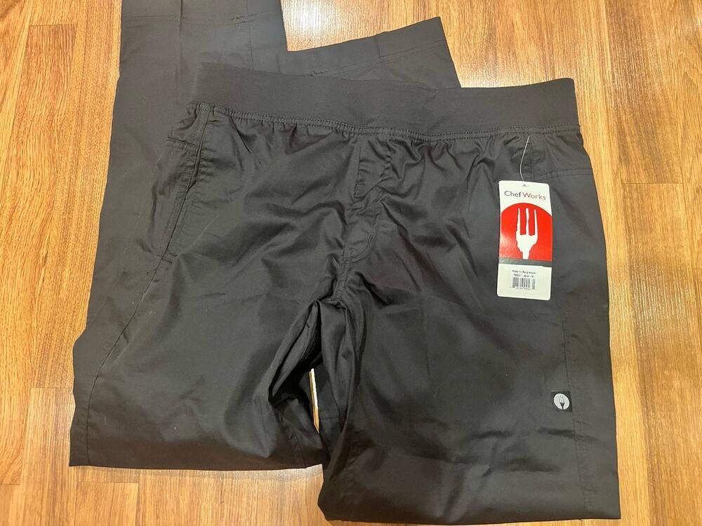 Chef Works Black Scrub/Chef Pants Size M New With Tags PBN01-BLK-M